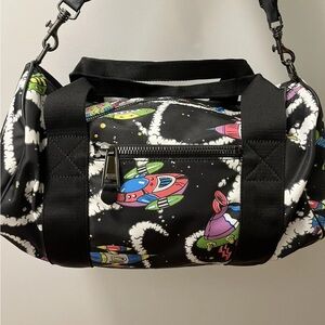 Moschino Black Space Print Duffel Bag
